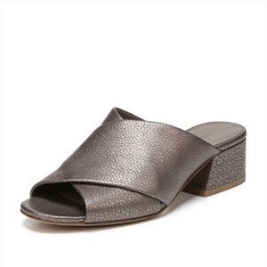 Vince Karsen Metallic Crossband Slip On Slide Sandals Size 6